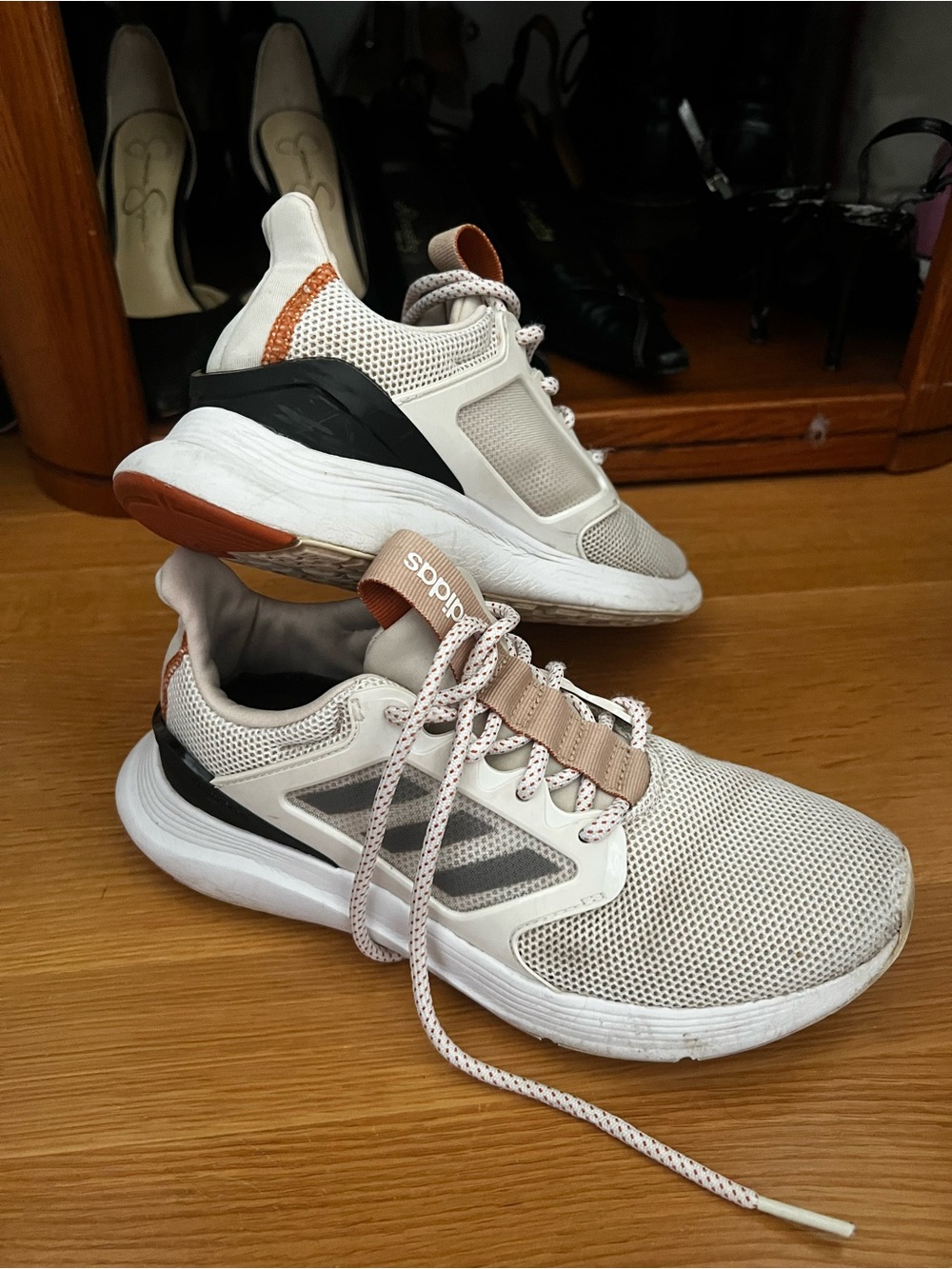 Adidas White & Tan Running Sneakers